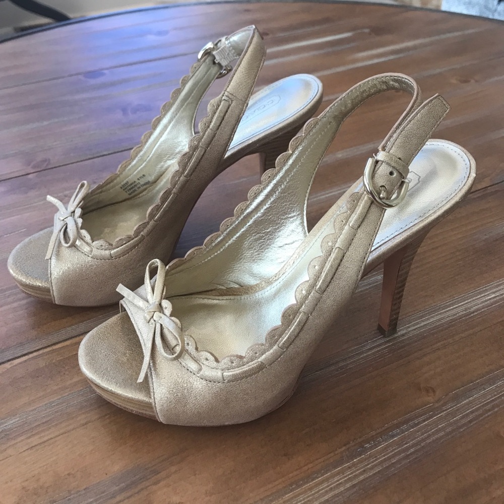 Coach gold heels